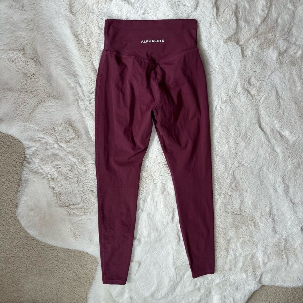 Alphalete crossover waistband maroon leggings